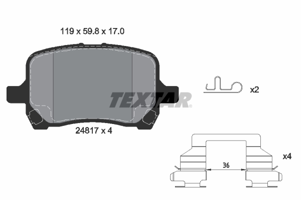 TEXTAR 2481701 Q+ Bremsbelagsatz, Scheibenbremse