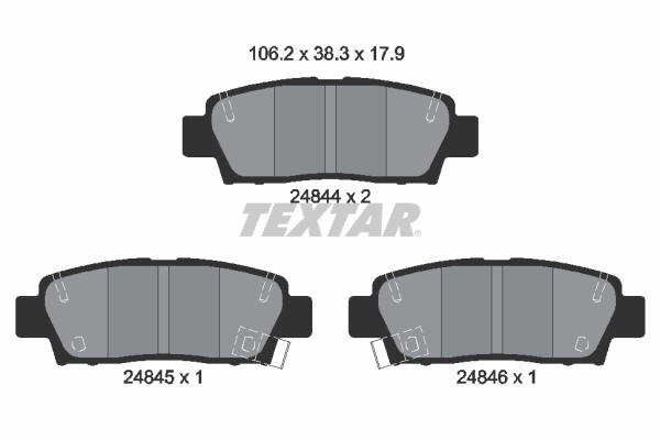 TEXTAR 2484401 Bremsbelagsatz, Scheibenbremse
