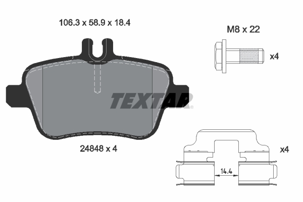TEXTAR 2484801 Q+ Bremsbelagsatz, Scheibenbremse