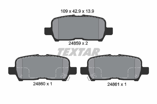 TEXTAR 2485901 Q+ Bremsbelagsatz, Scheibenbremse