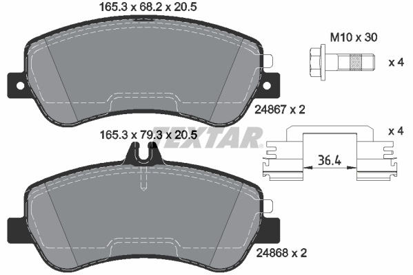 TEXTAR 2486781 epad Bremsbelagsatz, Scheibenbremse