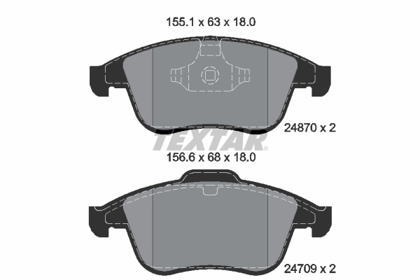 TEXTAR 2487001 Q+ Bremsbelagsatz, Scheibenbremse