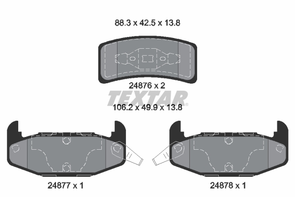 TEXTAR 2487601 Q+ Bremsbelagsatz, Scheibenbremse