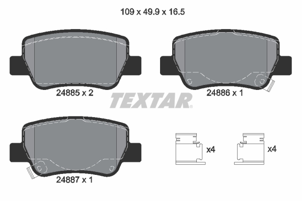 TEXTAR 2488501 Q+ Bremsbelagsatz, Scheibenbremse