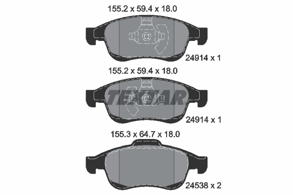 TEXTAR 2491401 Q+ Bremsbelagsatz, Scheibenbremse