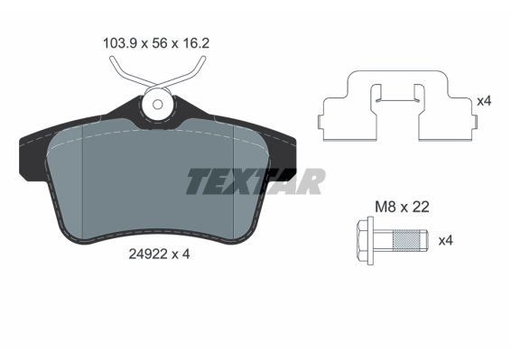 TEXTAR 2492204 Q+ Bremsbelagsatz, Scheibenbremse
