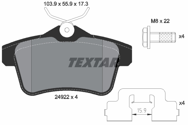 TEXTAR 2492201 Q+ Bremsbelagsatz, Scheibenbremse