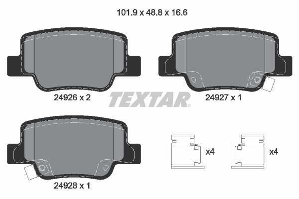 TEXTAR 2492601 Q+ Bremsbelagsatz, Scheibenbremse