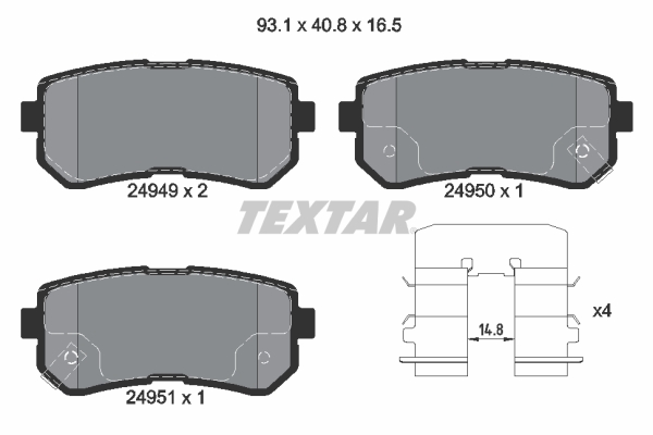 TEXTAR 2494901 Q+ Bremsbelagsatz, Scheibenbremse