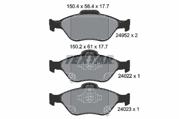 TEXTAR 2495201 Q+ Bremsbelagsatz, Scheibenbremse
