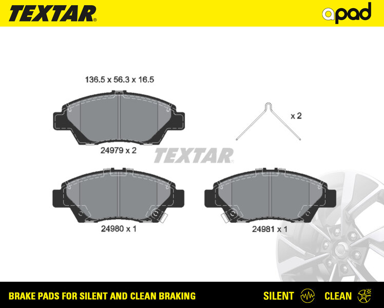 TEXTAR 2497901SC apad Bremsbelagsatz, Scheibenbremse