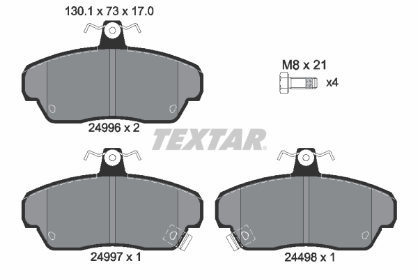TEXTAR 2499601 Bremsbelagsatz, Scheibenbremse