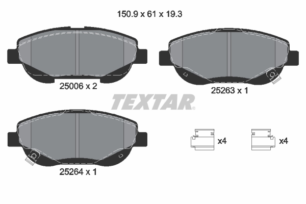 TEXTAR 2500601 Q+ Bremsbelagsatz, Scheibenbremse
