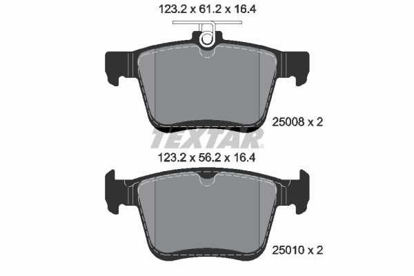 TEXTAR 2500801 Q+ Bremsbelagsatz, Scheibenbremse