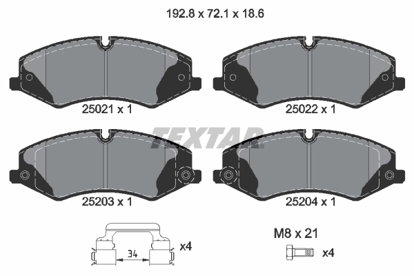 TEXTAR 2502201 Q+ Bremsbelagsatz, Scheibenbremse