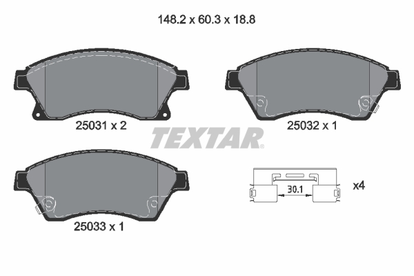 TEXTAR 2503181 epad Bremsbelagsatz, Scheibenbremse