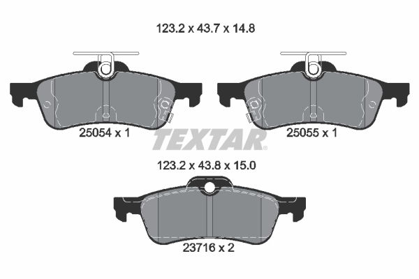 TEXTAR 2505401 Q+ Bremsbelagsatz, Scheibenbremse