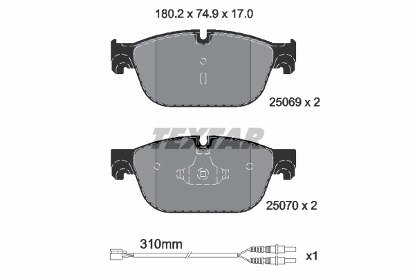 TEXTAR 2506901 Q+ Bremsbelagsatz, Scheibenbremse