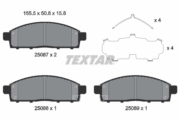 TEXTAR 2508703 Bremsbelagsatz, Scheibenbremse
