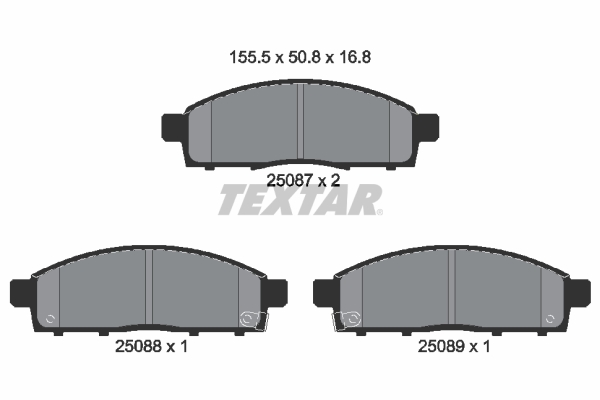 TEXTAR 2508701 Bremsbelagsatz, Scheibenbremse