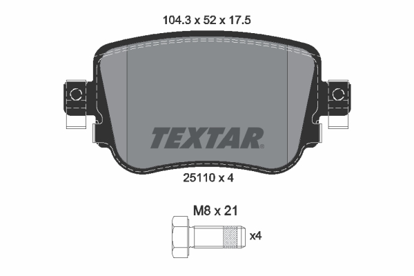 TEXTAR 2511001 Q+ Bremsbelagsatz, Scheibenbremse