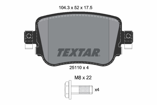 TEXTAR 2511003 Q+ Bremsbelagsatz, Scheibenbremse