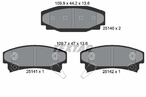 TEXTAR 2514001 Bremsbelagsatz, Scheibenbremse