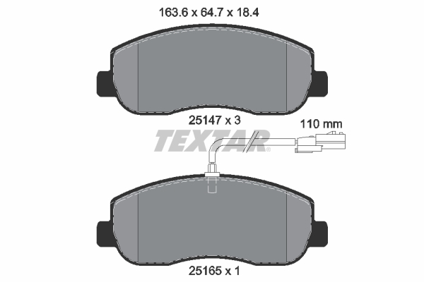 TEXTAR 2514701 Q+ Bremsbelagsatz, Scheibenbremse