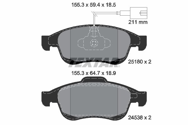 TEXTAR 2518001 Q+ Bremsbelagsatz, Scheibenbremse