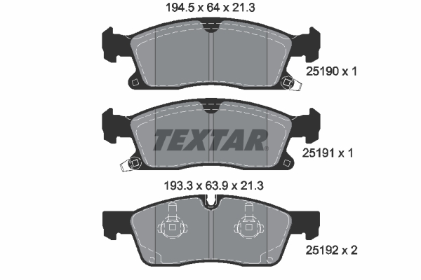 TEXTAR 2519001 Q+ Bremsbelagsatz, Scheibenbremse