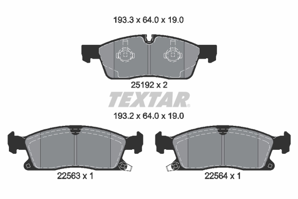 TEXTAR 2519209 Q+ Bremsbelagsatz, Scheibenbremse