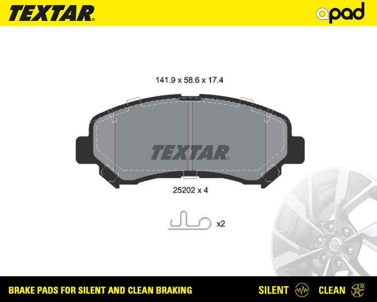 TEXTAR 2520201SC apad Bremsbelagsatz, Scheibenbremse