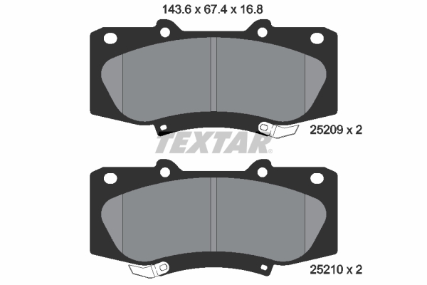 TEXTAR 2520901 Bremsbelagsatz, Scheibenbremse