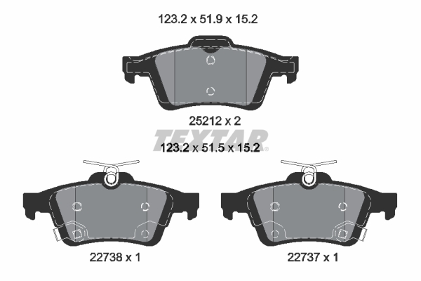 TEXTAR 2521204 Q+ Bremsbelagsatz, Scheibenbremse