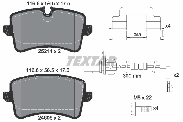 TEXTAR 2521401 Q+ Bremsbelagsatz, Scheibenbremse
