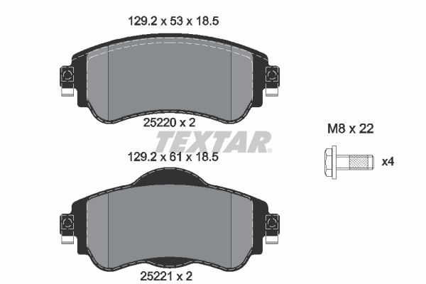 TEXTAR 2522001 Q+ Bremsbelagsatz, Scheibenbremse