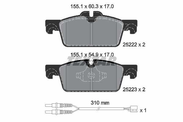 TEXTAR 2522201 Q+ Bremsbelagsatz, Scheibenbremse