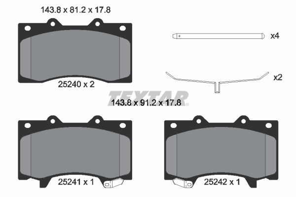 TEXTAR 2524001 Bremsbelagsatz, Scheibenbremse