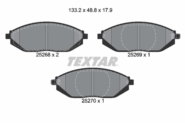 TEXTAR 2526801 Q+ Bremsbelagsatz, Scheibenbremse