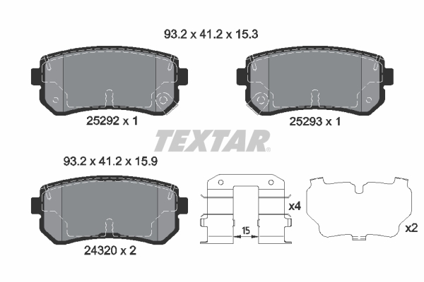 TEXTAR 2529201 Q+ Bremsbelagsatz, Scheibenbremse