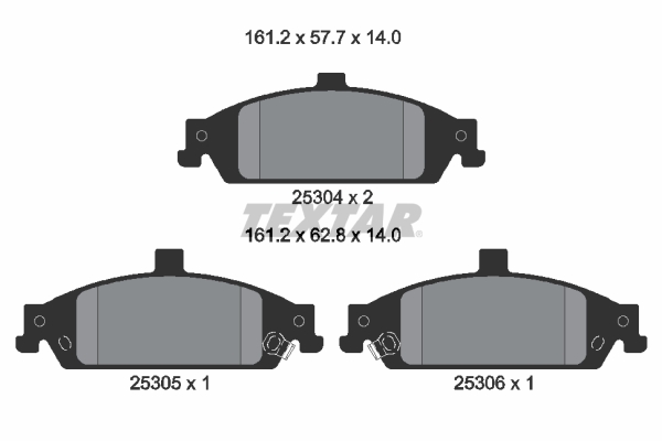TEXTAR 2530401 Bremsbelagsatz, Scheibenbremse