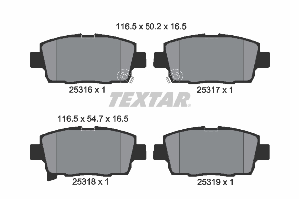 TEXTAR 2531601 Bremsbelagsatz, Scheibenbremse