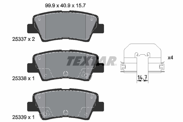 TEXTAR 2533703 Q+ Bremsbelagsatz, Scheibenbremse