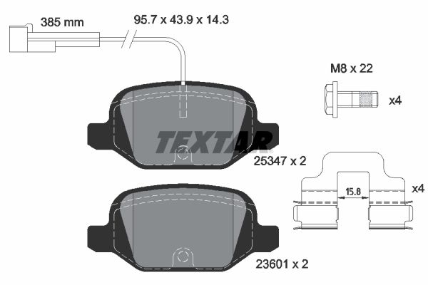 TEXTAR 2534701 Q+ Bremsbelagsatz, Scheibenbremse