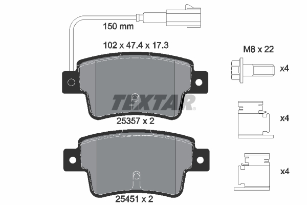 TEXTAR 2535701 Q+ Bremsbelagsatz, Scheibenbremse