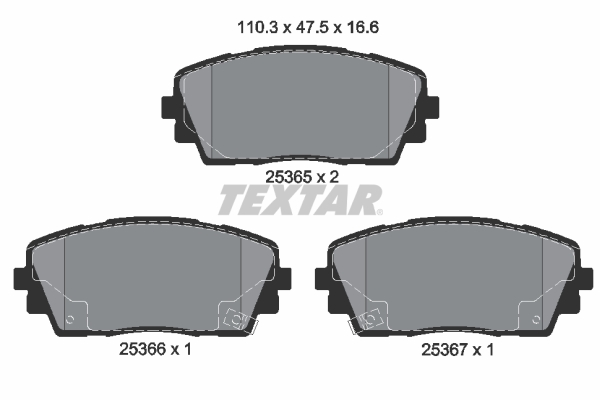 TEXTAR 2536501 Q+ Bremsbelagsatz, Scheibenbremse