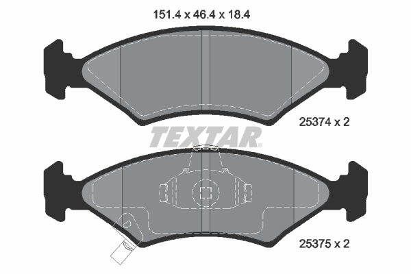 TEXTAR 2537401 Bremsbelagsatz, Scheibenbremse