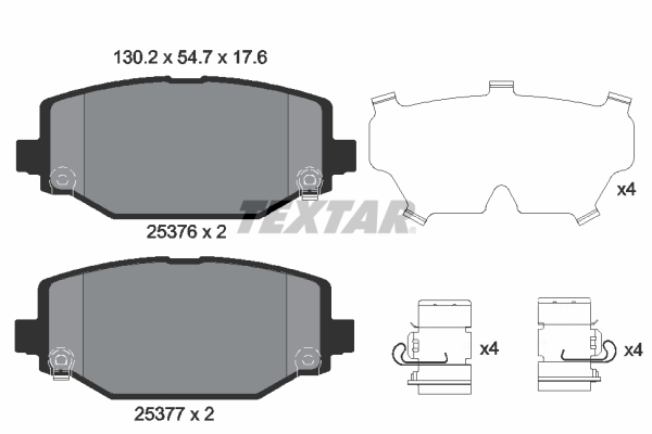 TEXTAR 2537601 Bremsbelagsatz, Scheibenbremse