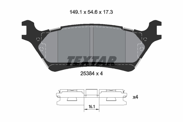 TEXTAR 2538401 Bremsbelagsatz, Scheibenbremse
