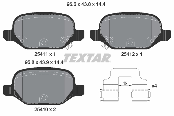 TEXTAR 2541101 Q+ Bremsbelagsatz, Scheibenbremse